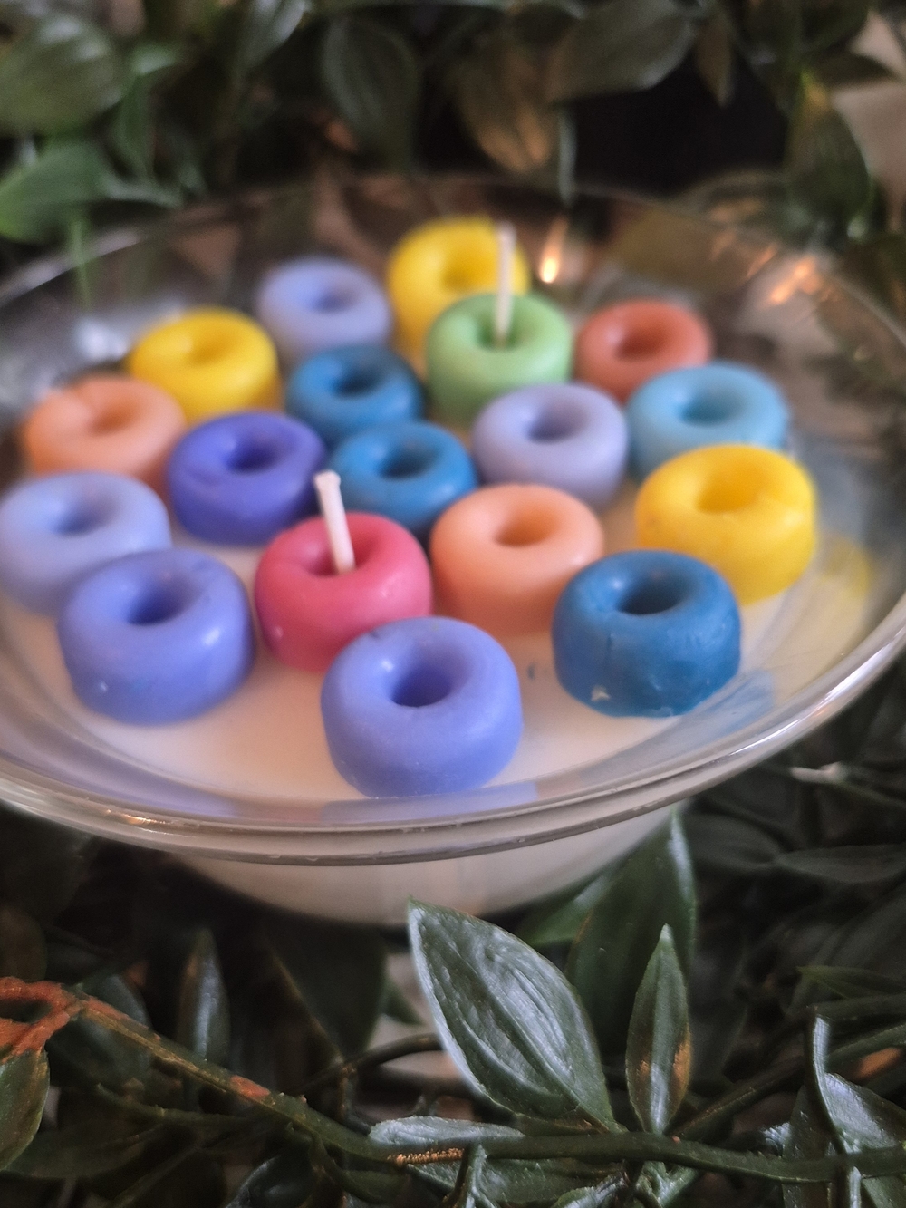Pastel Floating Donut Candles - Multi Color Party Set